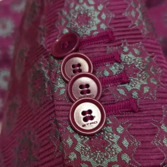 Etro Purple Printed Blazer 46 - Picture 8 of 9